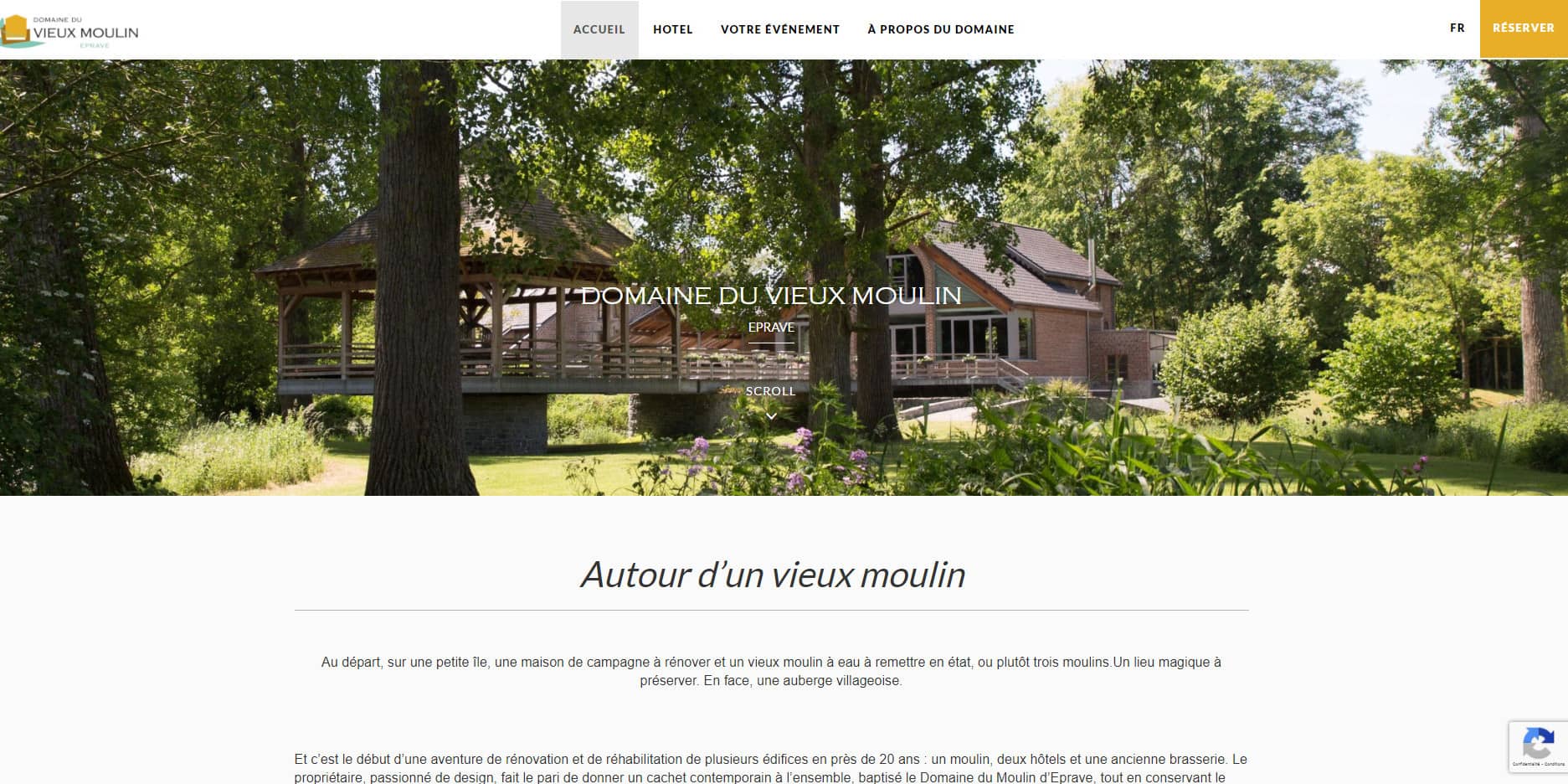header page d 'accueil site web domaine d'Éprave